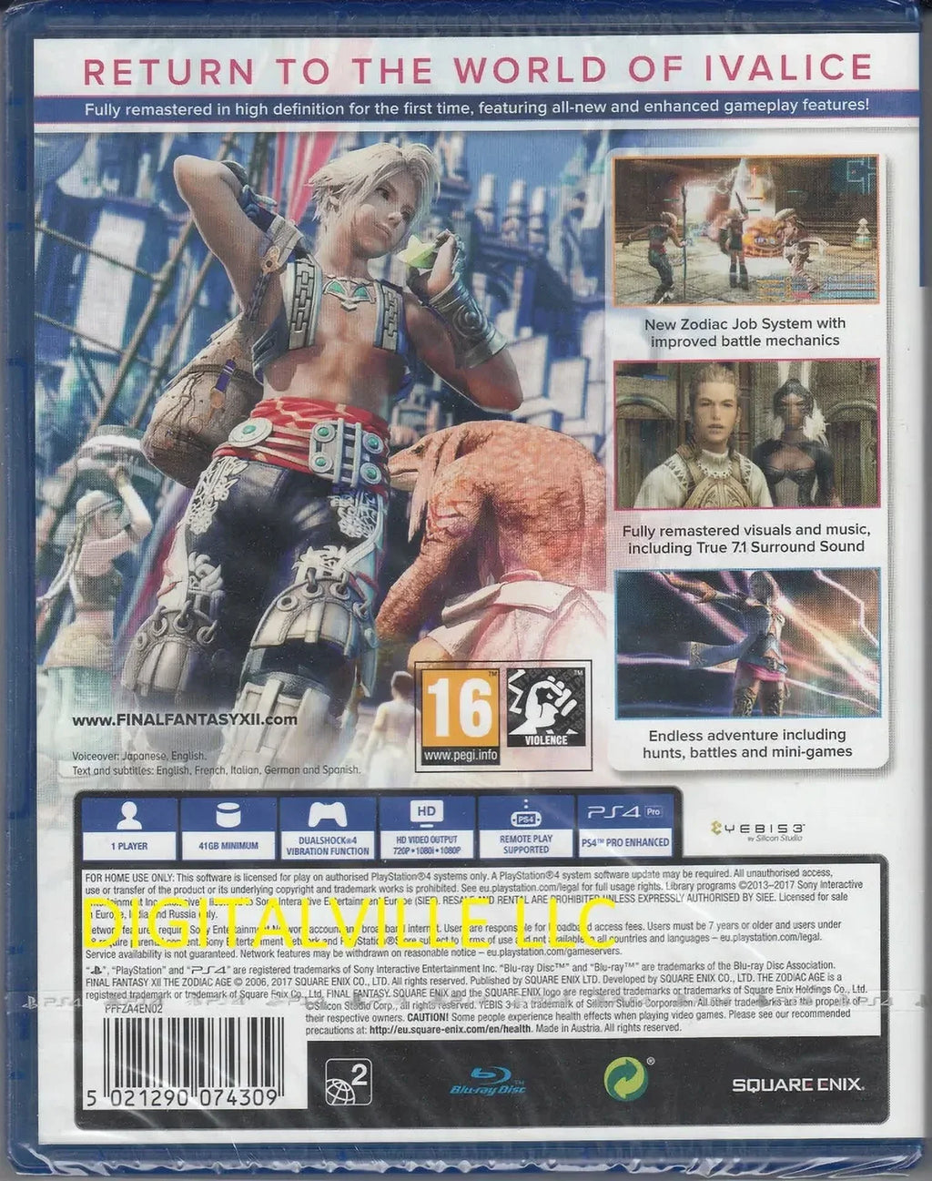 Final Fantasy XII The Zodiac Age PSize4 Sizeony PlaySizetation 4 Brand New Factory Sizeealed