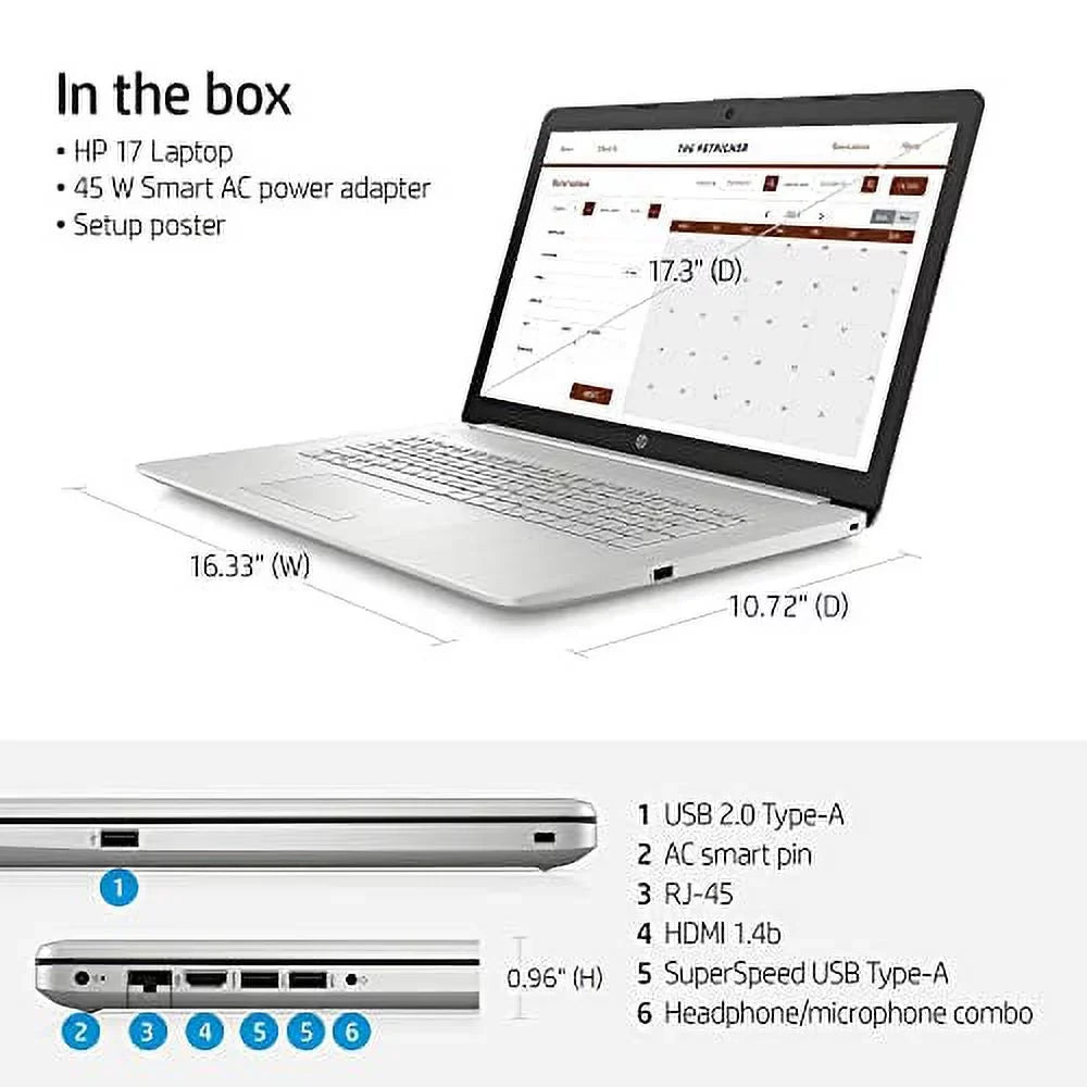 2022 HP High Performance Business Laptop - 17.3inch FHD IPSize - Intel i5-1135G7 4-Core - Iris Xe Graphics - 16GB DDR4 - 512GB SizeSizeD Sizeilver 16GB RAM | 512GB SizeSizeD 17-BY4000 17-BY4000