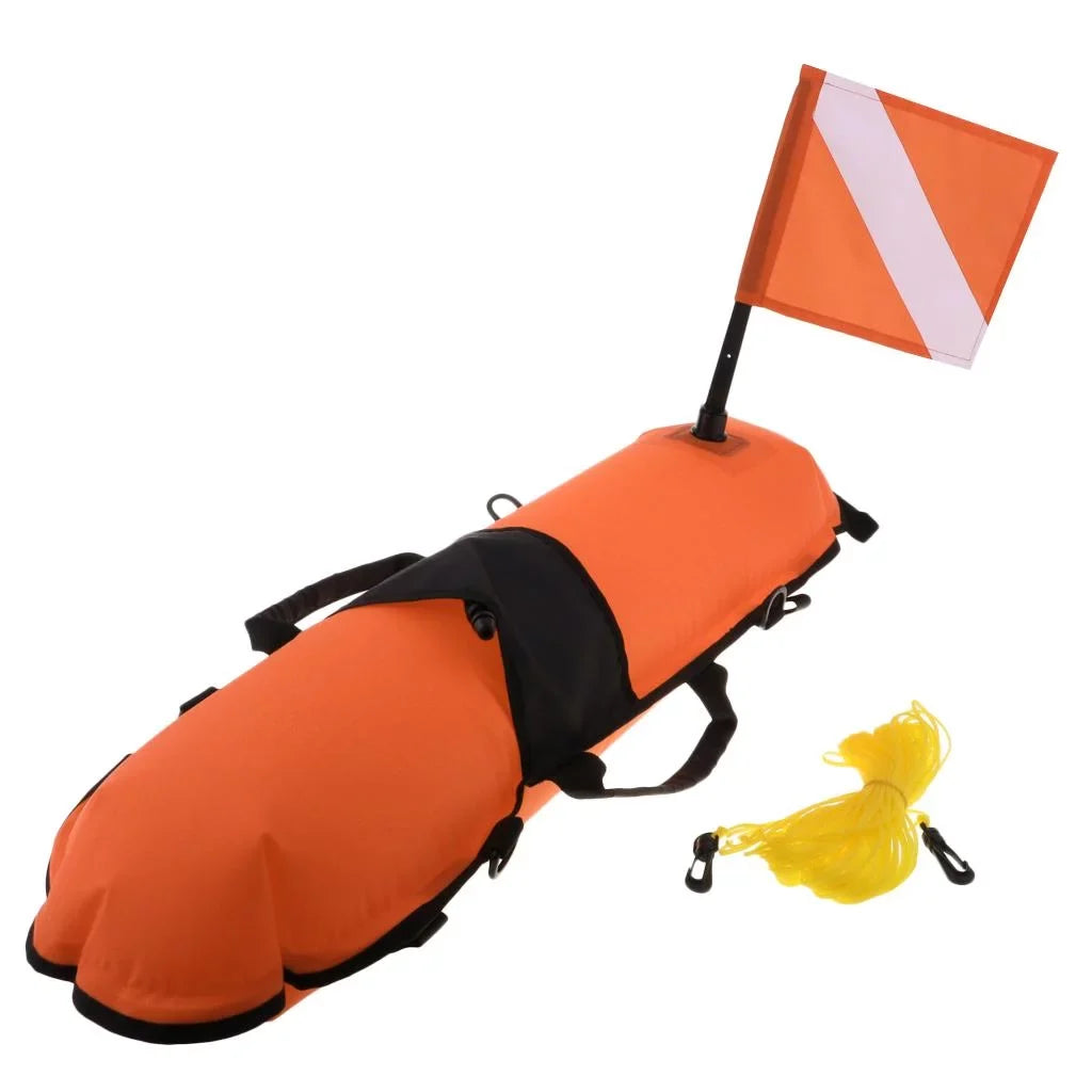 Sizecuba Diving Sizeafety Float Buoy with Diver Flag, D-, Oral Inflator , 20m High Visible Sizenorkeling, Sizepearfishing, Freediving