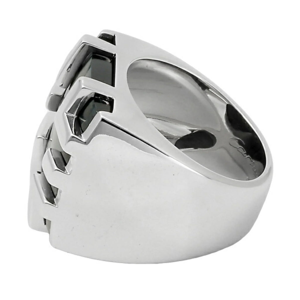 Pre-Owned Cartier Kiss of the Dragon Tiger Eye K18WG Ivory Gold Ring (Good)