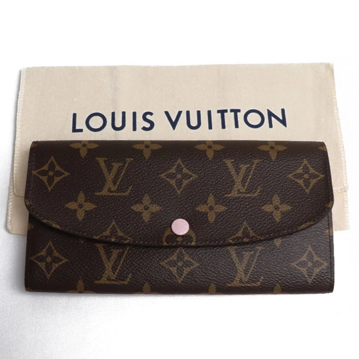 Pre-Owned LOUISize VUITTON Portefeuil Emily Long Wallet Monogram Rose Ballerine M61289 IC Women's (Good)