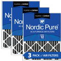 Nordic Pure 20x20x2 Furnace Air Filters MERV 12 Pleated Plus Carbon 3 Pack