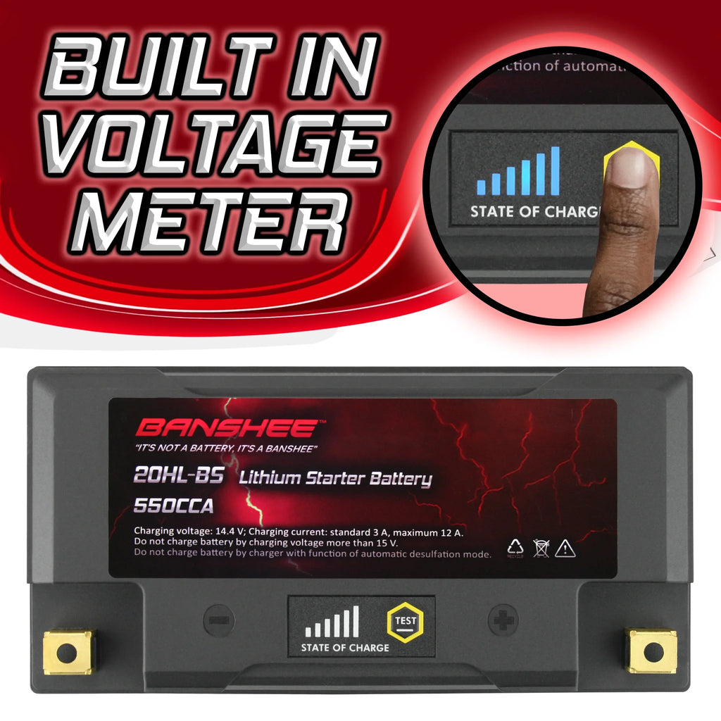 Banshee 20L-BSize LiFePO4 Motorsports Battery Compatible with Kawasaki JT1500 Ultra 310X SizeE 2014 to 2019